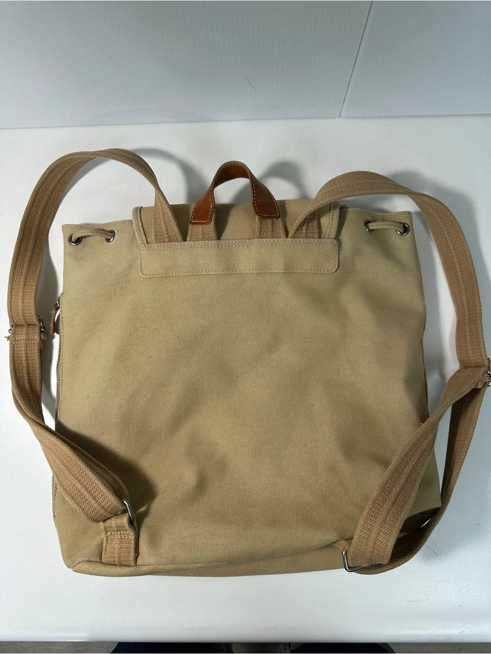 Fossil Expedition Co. Canvas Backpack Brown Leather Trim Durable Travel Gear